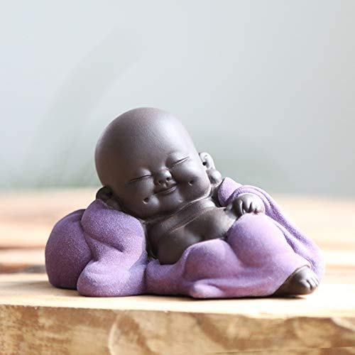 Keramik Tiny Cute Buddha Statue Mönch Figur Kreative Crafts Puppen Ornamente Geschenk Klassisch Zarte Keramik Tee Zubehör 2.4 '' Zoll hoch von MonLiya