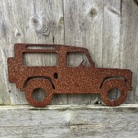 Rustikale Metall Landrover Defender Kunst Skulptur Maßgeschneiderte Handgefertigte Geschenk von MonSculptures