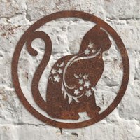 Rustikale Metallkatzen-Wand-Kunst-Skulptur - Maßgeschneidertes Handgemachtes Geschenk von MonSculptures