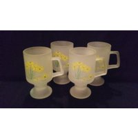 Tiara 1984 Daisy Blume Frosted Tassen, 4Er Set Tiara 1984 Daisy Blume Frosted Tassen, 4Er Set von MonaTak