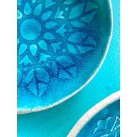 Schale Mandala Türkis Schmuckschale Keramik Seifenschale Handgetöpfert Schale Mandala Türkis Schmuckschale Keramik Seifenschale Handgetöpfert von MonaWulfert