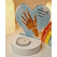 Sofortkauf Mutter Mit Kinderhand Teelichthalter, Sternenkind, Erinnerung, Trauer, Geburt von MonaartsKunst