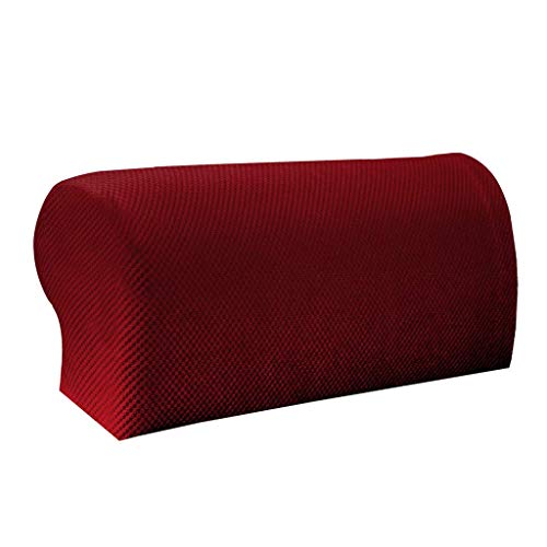 Monba 2 Stück dehnbare Sofa-Armlehnenbezüge, Sessel, Schonbezüge für Armlehnen, Möbel, Sessel, Couch, rot von Monba