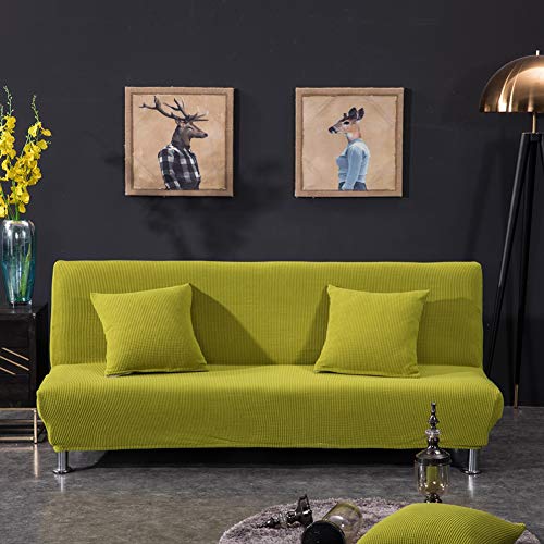 Monba Sofa-Schonbezug ohne Armlehne, gestrickt, Sofa-Schonbezug-Set, Möbelschutz, Jacquard-Stretch, Couch, Stuhlbezug, grün, Größe XL: 195–225 cm von Monba
