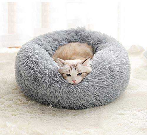 Monba Warmes großes Katzenbett aus Plüsch, waschbar, für mittelgroße Hunde, beruhigendes Haustierbett, wasserdicht und rutschfest von Monba
