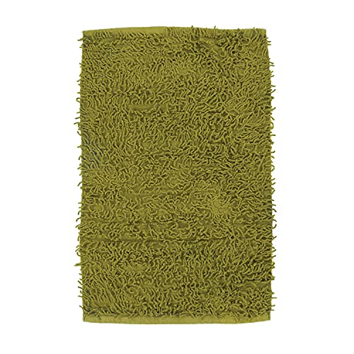 Monbeautapis 690003 Shaggy-Teppich, Baumwolle, 90 x 60 cm, Baumwolle, grün, 90x60x10 cm von Monbeautapis