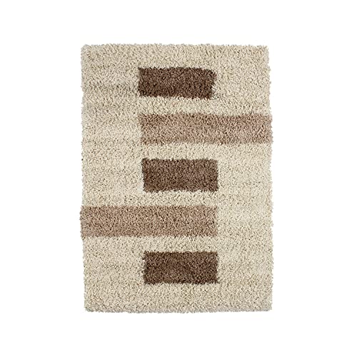 Monbeautapis Pflaume 128176 Maurane Rechteck Teppich Polypropylen Heat Set 170 x 120 cm, beige, 170x120x15 cm von Monbeautapis