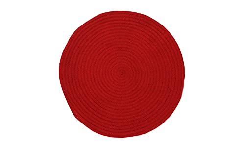 MonBeauTapis Pflaume 159661 Tam Tam Teppich Baumwolle Durchmesser 70 cm, Baumwolle, rot, 70x70x10 cm von MonBeauTapis