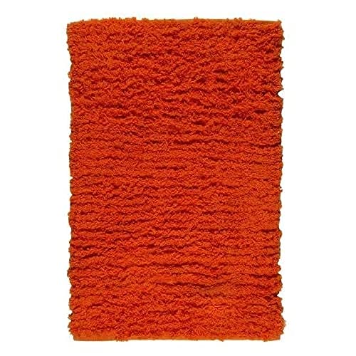 Monbeautapis Pflaume 600917 Grassy Teppich, Baumwolle, 90 x 60 cm, Baumwolle, Orange, 90x60x10 cm von Monbeautapis