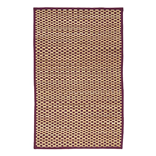 Monbeautapis Pflaume 608603 Bast Teppich, Baumwolle, 90 x 60 cm, Baumwolle, violett, 90x60x10 cm von Monbeautapis