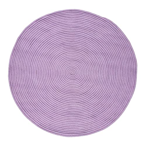 Monbeautapis Pflaume 707103 Tam Tam Teppich wendbar Baumwolle Durchmesser 70 cm, Baumwolle, violett, 70x70x10 cm von Monbeautapis