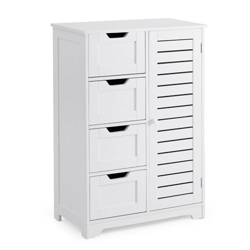 Mondeer Badezimmerschrank/Badschrank, Holzwerkstoff, Weiß, 82,5 x 56 x 30cm von Mondeer