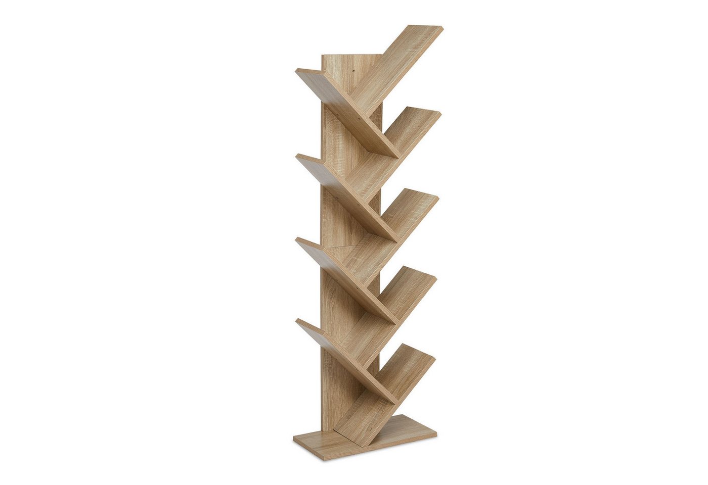 Mondeer Bücherregal in Baumform aus Holz Bücherschrank, Würfelregal exquisites 9 lagiges, einfaches Design und Platzsparen von Mondeer