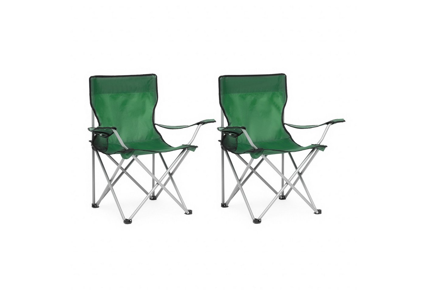 Mondeer Campingstuhl Outdoor Gartenstuhl (2er Set), mit Aufbewahrungstasche und Getränkehalter von Mondeer