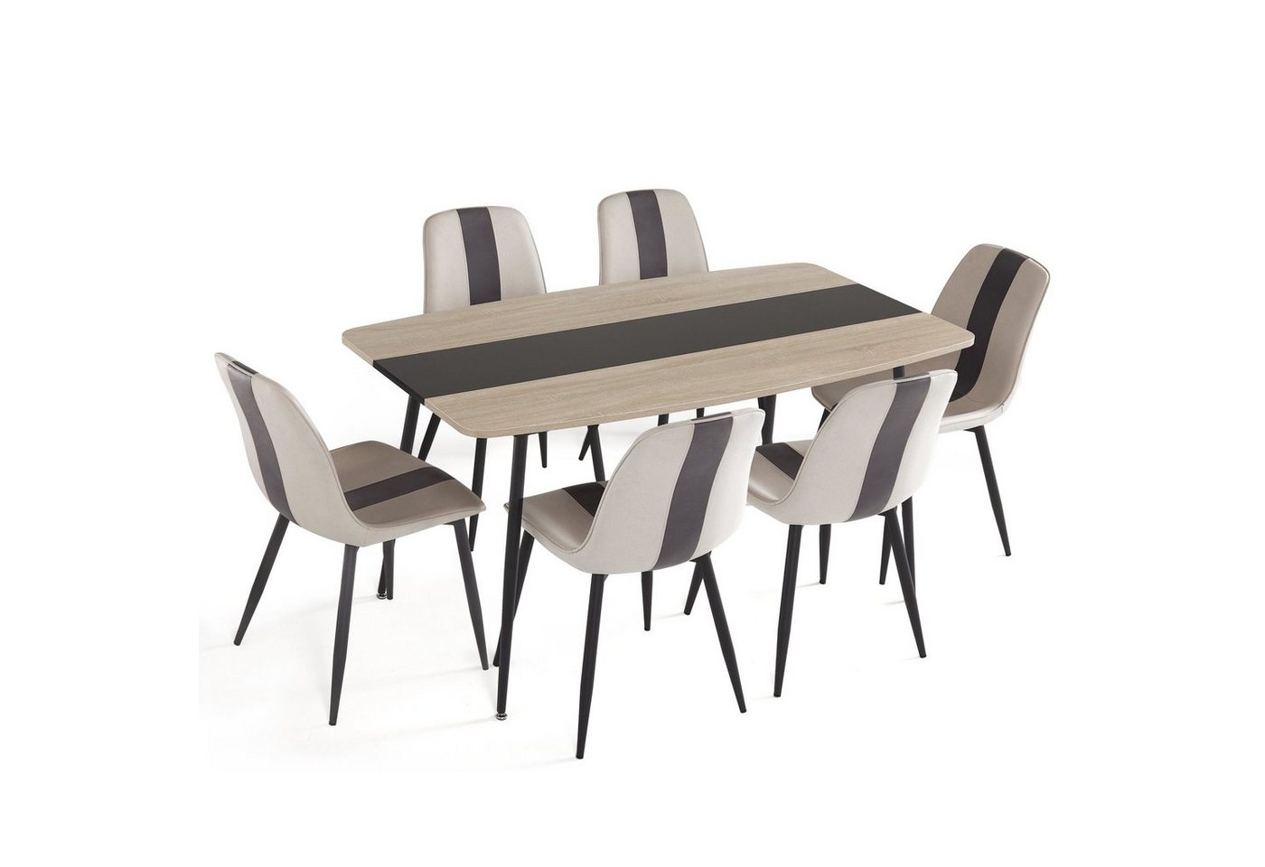Mondeer Essgruppe Esszimmergruppe, (Set, 5/7-tlg), 1 Tisch mit 4/6 Stühlen von Mondeer