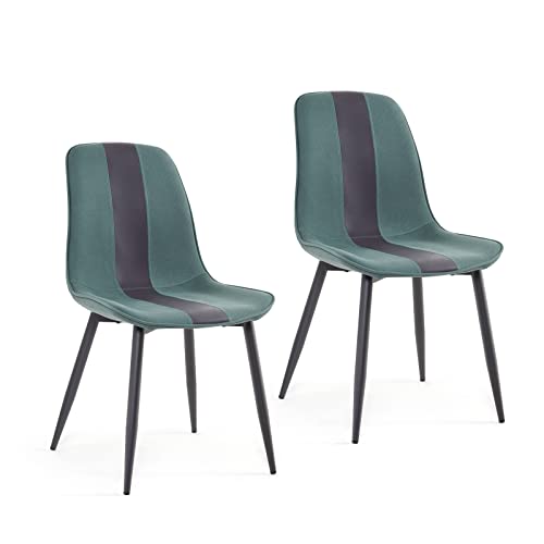 Mondeer Esszimmerstühle 2er Set, Küchenstuhl mit Metallbeinen Scandinavian Modernes Polsterstuhl für Esszimmer Wohnzimmer Empfangsraum Büro, B48 x H85 x T40 cm, Grün Mondeer Esszimmerstühle 2er Set, Küchenstuhl mit Metallbeinen Scandinavian Modernes Polsterstuhl für Esszimmer Wohnzimmer Empfangsraum Büro, B48 x H85 x T40 cm, Grün von Mondeer