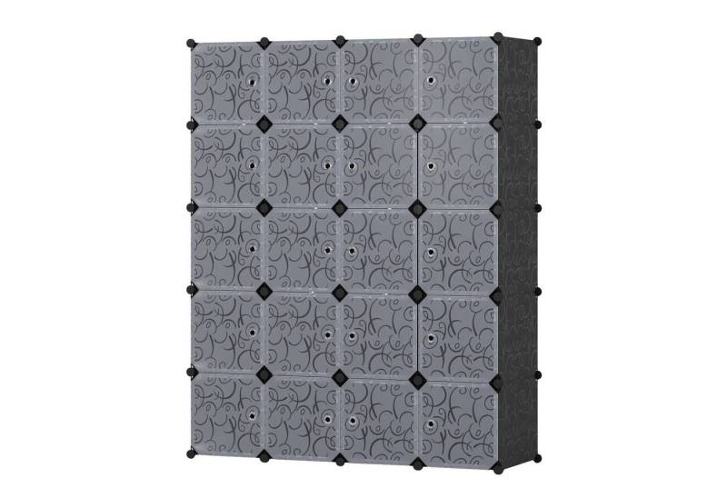 Mondeer Kleiderschrank Steckregal (Staub- und Wasserabweisend, mit Tür) mit 3 Kleiderstange, 20-Kubus von Mondeer