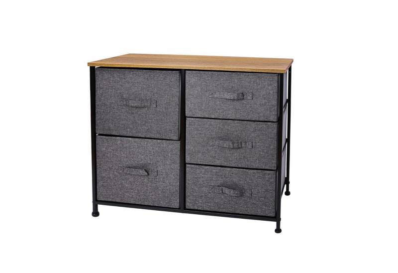 Mondeer Kommode Schubladenschrank, mit 5 Schubladen,mit Metallrahmen und Schubladen aus Vliesstoff von Mondeer