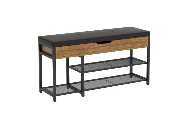 Mondeer Schuhbank Aufbewahrungsbank (3 Etagen), mit Verstellbarem Regal, mit gepolstertem Sitz und verdeckter Lagerung von Mondeer