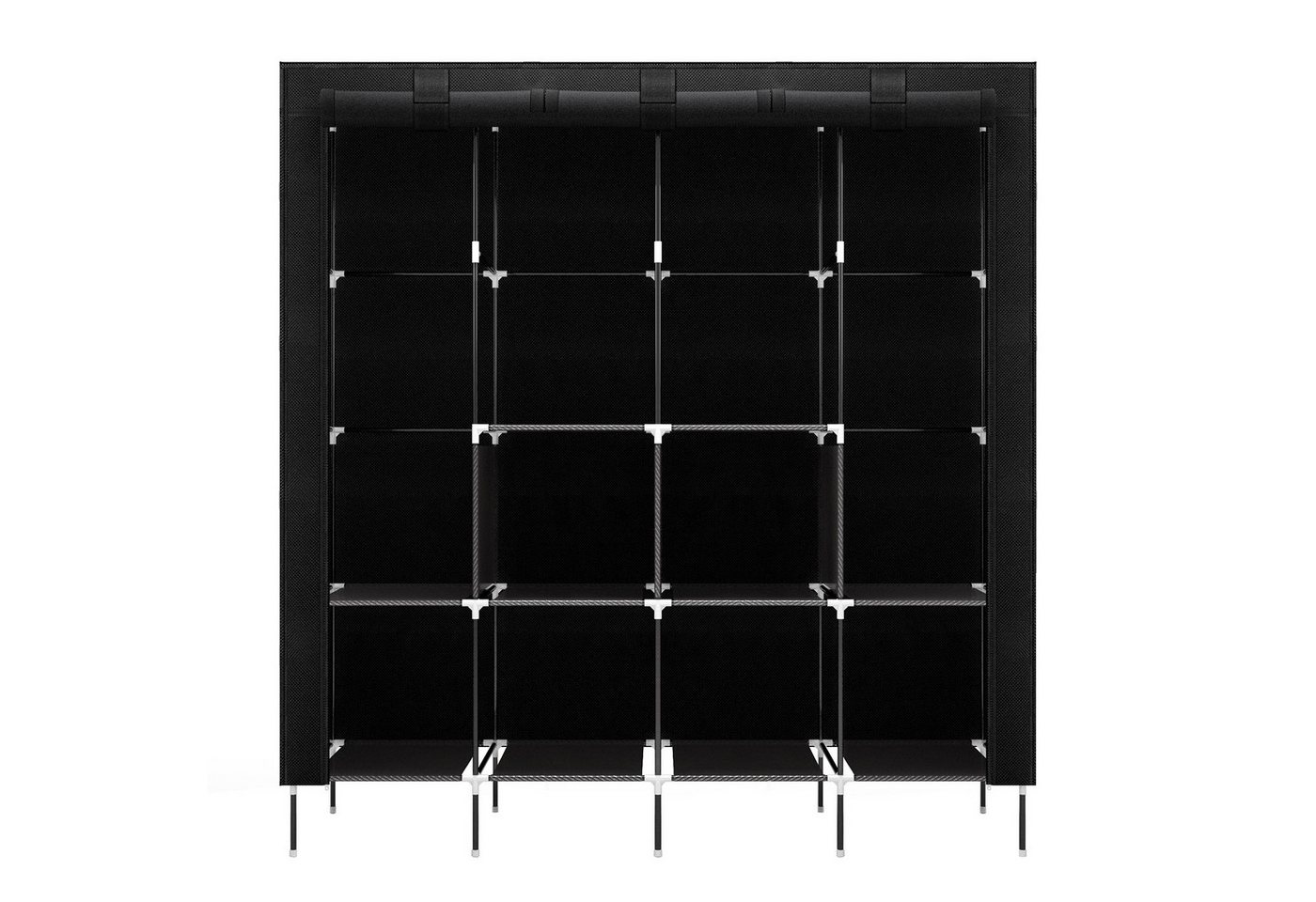 Mondeer Stoffschrank Kleiderschrank mit 4 Kleiderstangen und 2 Taschen, 180cm*170cm*45cm von Mondeer