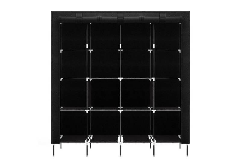Mondeer Stoffschrank Kleiderschrank mit 4 Kleiderstangen und 2 Taschen, 180 x 170 x 45 cm von Mondeer