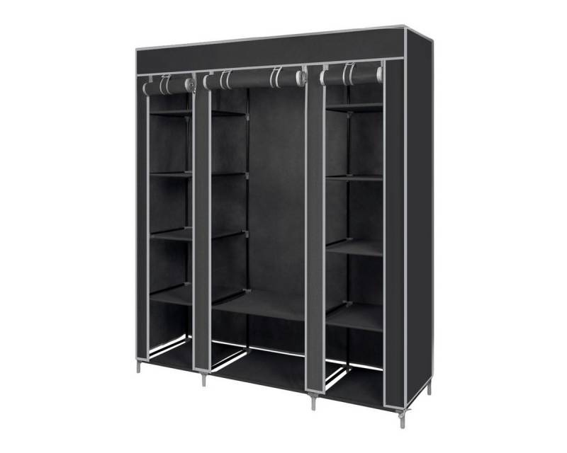 Mondeer Stoffschrank Kleiderschrank mit Kleiderstange, 3 Türen, 175 x 150 x 45cm von Mondeer