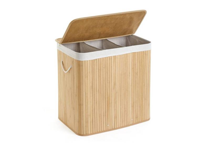 Mondeer Wäschekorb, 150L mit 3 Fächern, faltbar, mit Tragegriffe, Deckel Mondeer Wäschekorb, 150L mit 3 Fächern, faltbar, mit Tragegriffe, Deckel von Mondeer