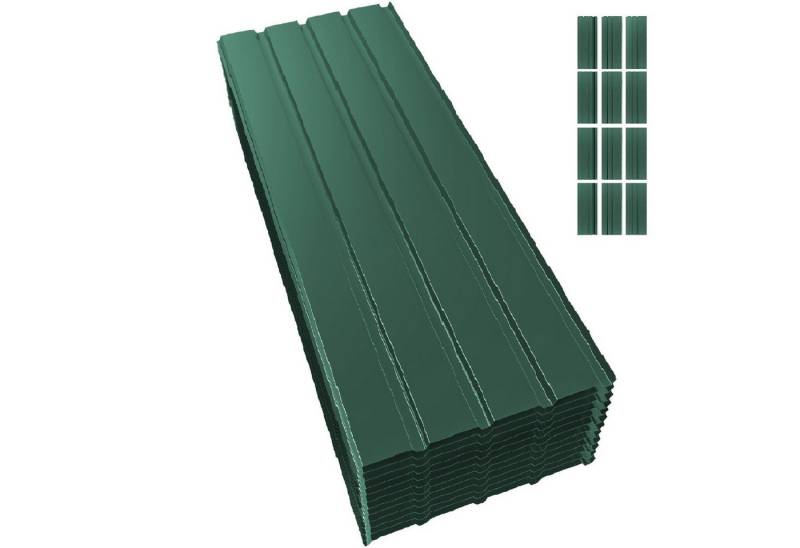 Mondeer Wellplatte Dachplatten(12-tlg), 12x Trapezblech 115cm x 45cm verzinkt Profilblech Dachblech von Mondeer