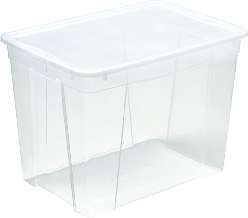 Mondex Aufbewahrungsbox mit Deckel 61L Kunststoff transparent 56 x 39,5 x 41 cm stapelbar Made in Italy M Home by Mazzei von Mondex