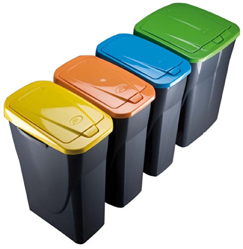 Mondex Müllsortierer 25 Liter mit schwarzem Deckel von Mondex