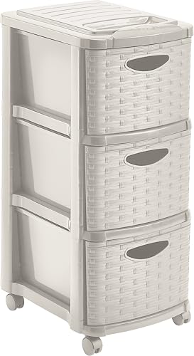 Mondex PLS6246-15 Aufbewahrungsschrank Rattanoptik 3 Schubladen und Rollen aus Kunststoff 29 x 38 x 66 cm, Kunststoff, Beige, 66 cm Mondex PLS6246-15 Aufbewahrungsschrank Rattanoptik 3 Schubladen und Rollen aus Kunststoff 29 x 38 x 66 cm, Kunststoff, Beige, 66 cm von M home by Mazzei Mondex
