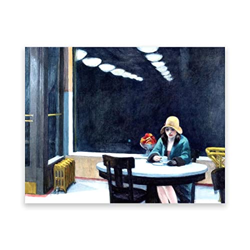 Edward Hopper. „Automat“-Leinwandbilder. Modernes Poster auf Leinwand, Wandkunst, Bild. Wohnzimmer Dekoration 40x56cm (15.8x22.1in) Rahmenlos von Mondi Art Store