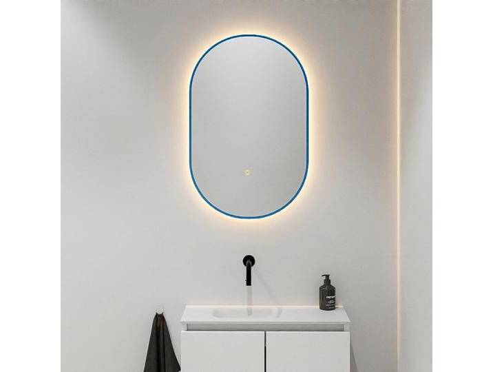 Badspiegel Glow oval mit Bewegungssensor LED Beleuchtung blau... von Mondial Badmöbel