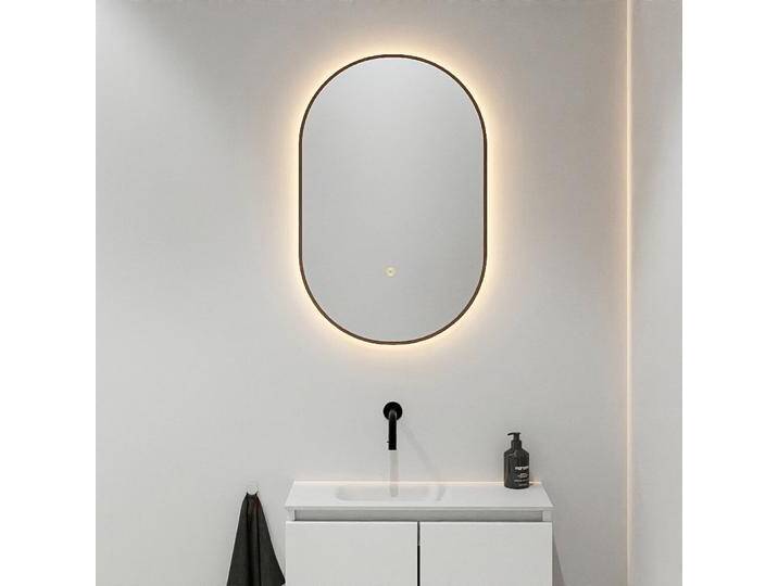 Badspiegel Glow oval mit Bewegungssensor LED Beleuchtung rost... von Mondial Badmöbel