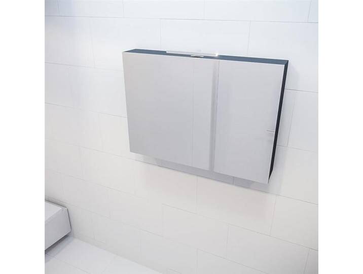 CUBB spiegelschrank 100x70x16cm farbe schwarz mit 2 türen von Mondial Badmöbel