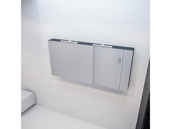 CUBB spiegelschrank 150x70x16cm farbe schwarz mit 3 türen von Mondial Badmöbel