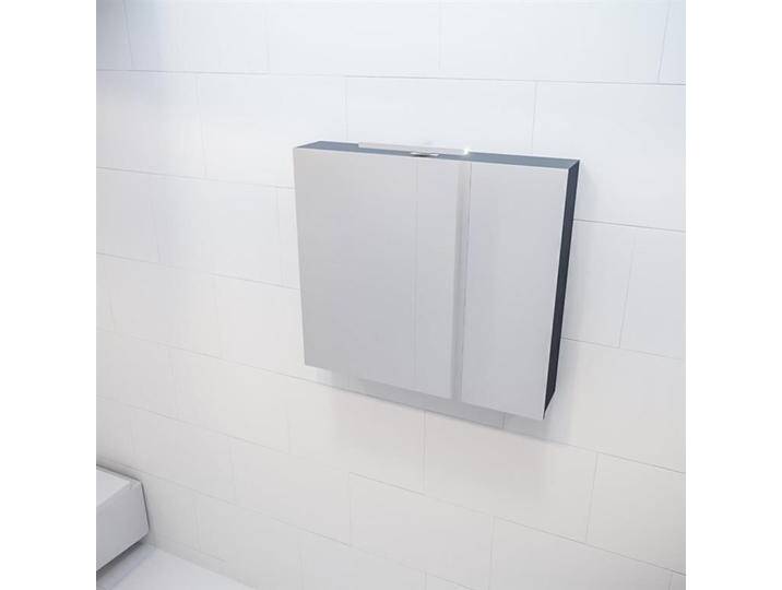 CUBB spiegelschrank 80x70x16cm farbe dunkelgrau mit 2 türen von Mondial Badmöbel