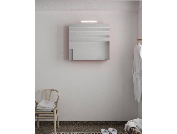 CUBB spiegelschrank 80x70x16cm farbe rot mit 2 türen von Mondial Badmöbel