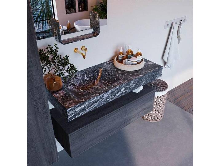 corian waschtisch set alan dlux 110 cm schwarz marmor Lava... corian waschtisch set alan dlux 110 cm schwarz marmor Lava... von Mondial Badmöbel