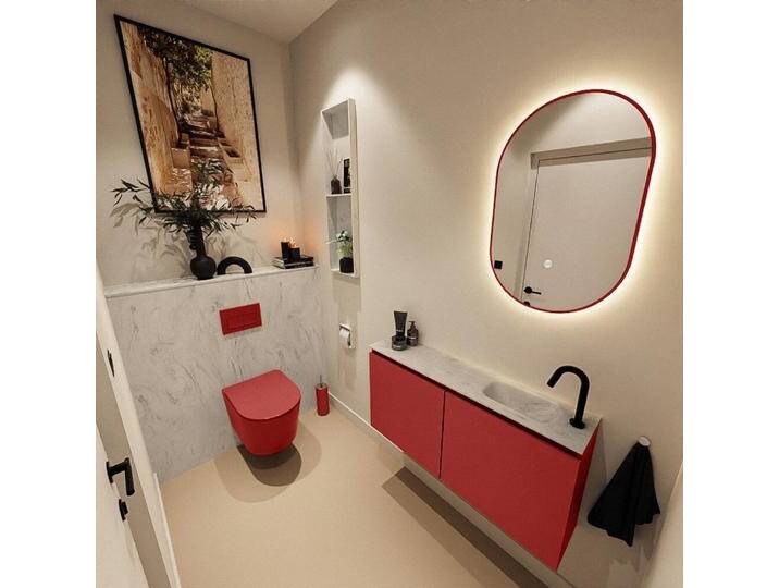 corian waschtisch set gäste wc ture dlux 100 cm rot... von Mondial Badmöbel