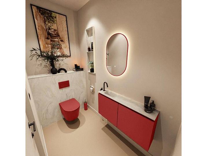 corian waschtisch set gäste wc ture dlux 100 cm rot... von Mondial Badmöbel