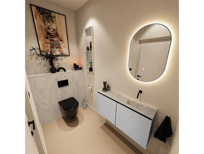 corian waschtisch set gäste wc ture dlux 100 cm silber... von Mondial Badmöbel
