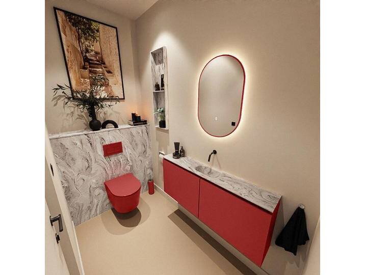 corian waschtisch set gäste wc ture dlux 120 cm rot... corian waschtisch set gäste wc ture dlux 120 cm rot... von Mondial Badmöbel