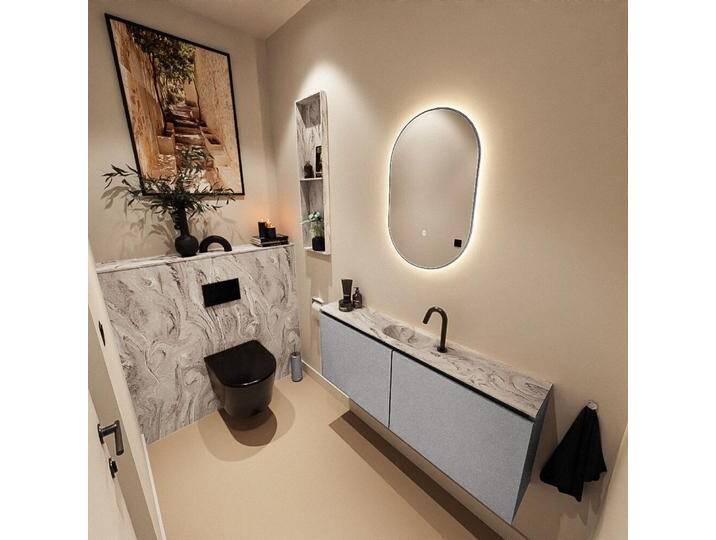 corian waschtisch set gäste wc ture dlux 120 cm silber... corian waschtisch set gäste wc ture dlux 120 cm silber... von Mondial Badmöbel