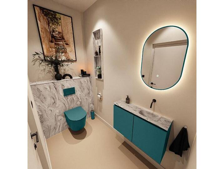 corian waschtisch set gäste wc ture dlux 80 cm ozeanblau... corian waschtisch set gäste wc ture dlux 80 cm ozeanblau... von Mondial Badmöbel