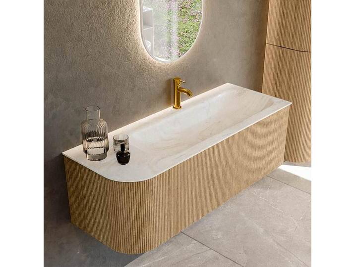 waschtisch mit unterschrank curve gerundet echtholz 125 cm... von Mondial Badmöbel