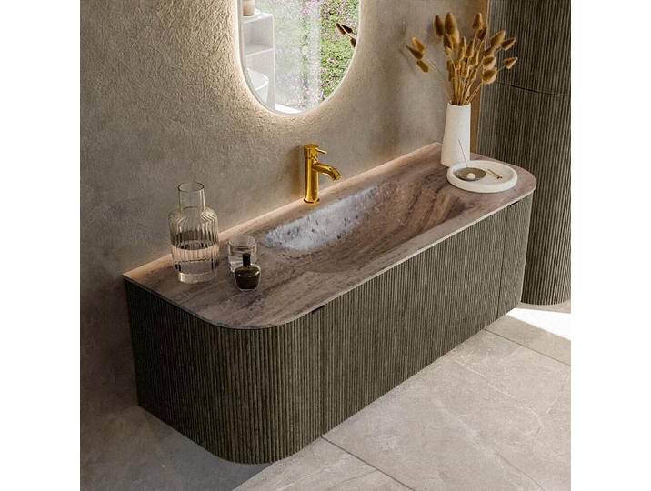 waschtisch mit unterschrank curve gerundet echtholz 130 cm... waschtisch mit unterschrank curve gerundet echtholz 130 cm... von Mondial Badmöbel