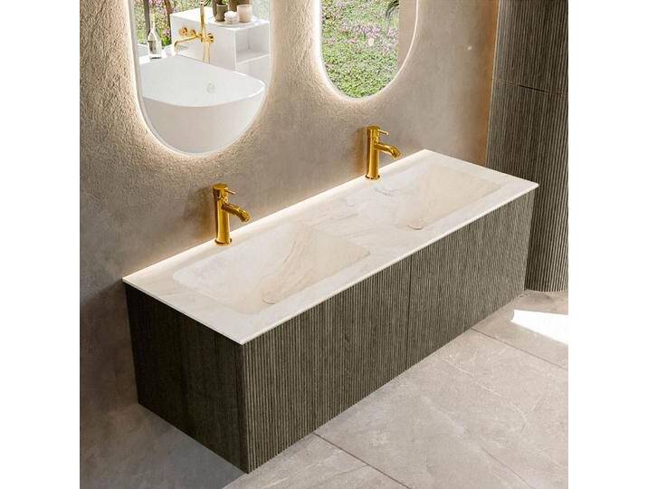 waschtisch mit unterschrank curve gerundet echtholz 130 cm... waschtisch mit unterschrank curve gerundet echtholz 130 cm... von Mondial Badmöbel