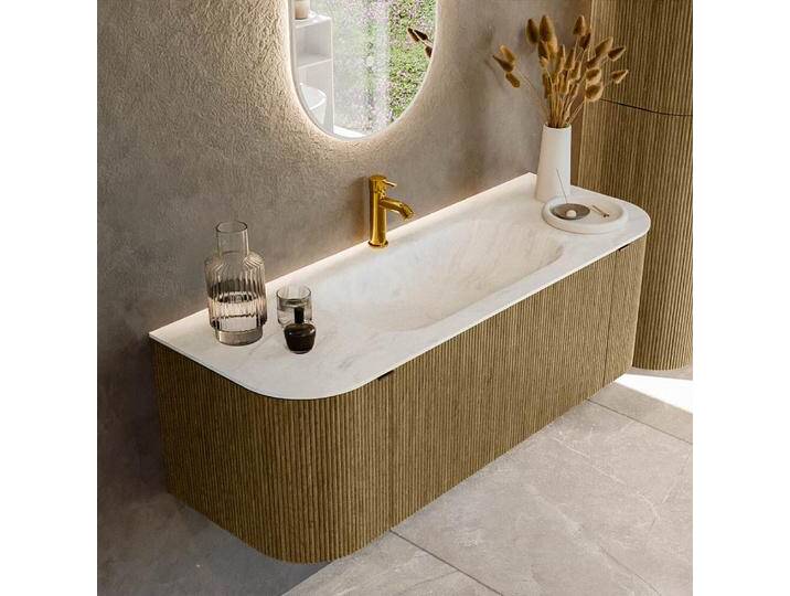 waschtisch mit unterschrank curve gerundet echtholz 130 cm... waschtisch mit unterschrank curve gerundet echtholz 130 cm... von Mondial Badmöbel