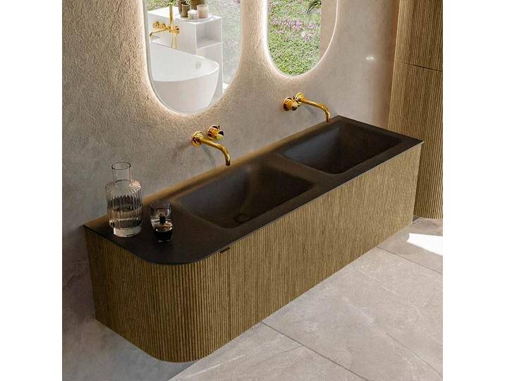 waschtisch mit unterschrank curve gerundet echtholz 145 cm... waschtisch mit unterschrank curve gerundet echtholz 145 cm... von Mondial Badmöbel